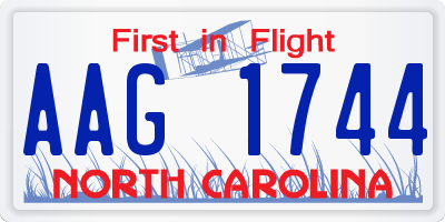 NC license plate AAG1744