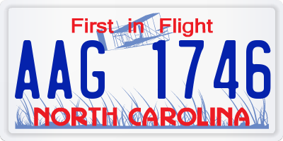 NC license plate AAG1746