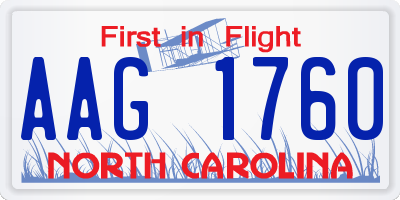 NC license plate AAG1760