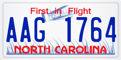 NC license plate AAG1764
