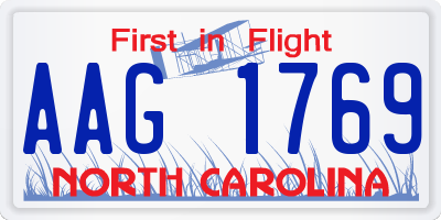 NC license plate AAG1769