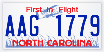 NC license plate AAG1779