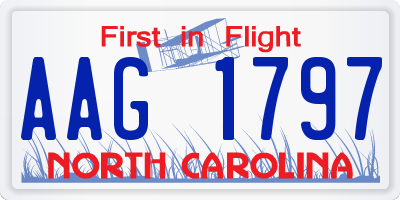 NC license plate AAG1797