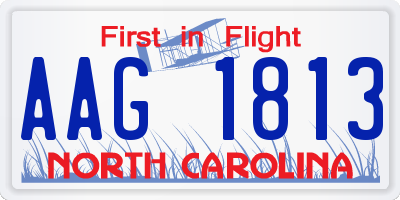 NC license plate AAG1813