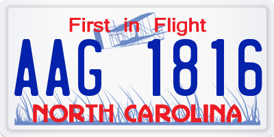 NC license plate AAG1816