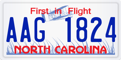 NC license plate AAG1824