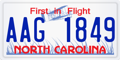 NC license plate AAG1849