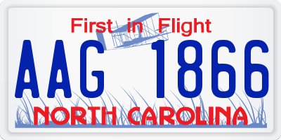 NC license plate AAG1866