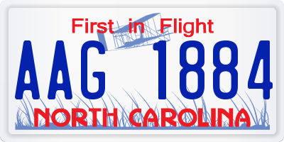 NC license plate AAG1884