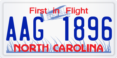 NC license plate AAG1896