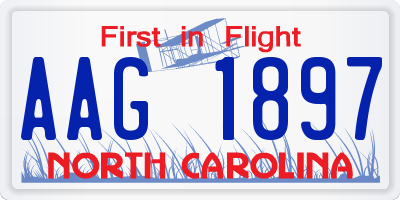 NC license plate AAG1897