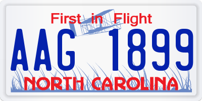 NC license plate AAG1899