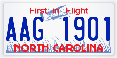 NC license plate AAG1901