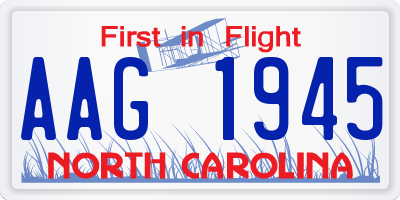NC license plate AAG1945