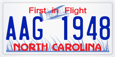 NC license plate AAG1948