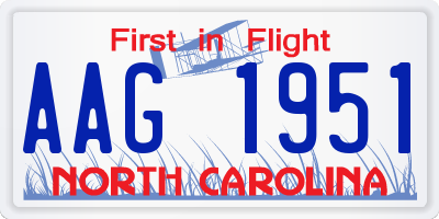 NC license plate AAG1951