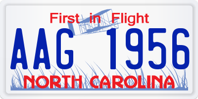 NC license plate AAG1956
