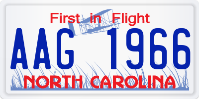 NC license plate AAG1966