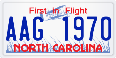 NC license plate AAG1970