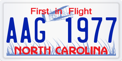 NC license plate AAG1977