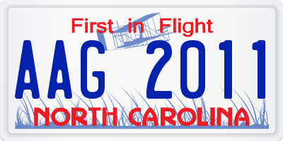 NC license plate AAG2011