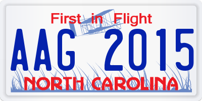 NC license plate AAG2015
