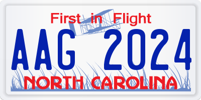NC license plate AAG2024
