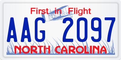 NC license plate AAG2097