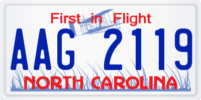 NC license plate AAG2119
