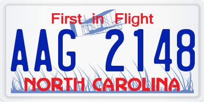 NC license plate AAG2148