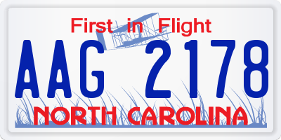 NC license plate AAG2178