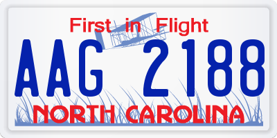 NC license plate AAG2188