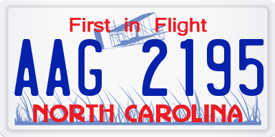 NC license plate AAG2195
