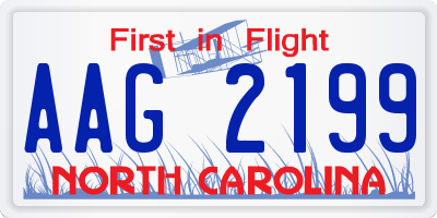 NC license plate AAG2199