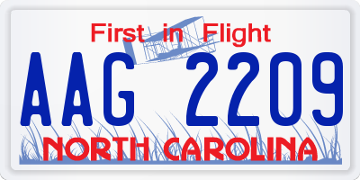 NC license plate AAG2209