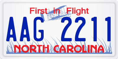 NC license plate AAG2211