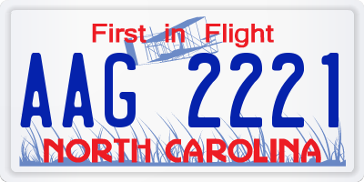 NC license plate AAG2221