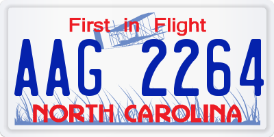 NC license plate AAG2264