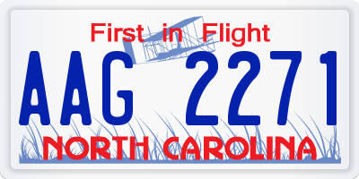 NC license plate AAG2271