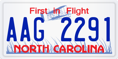 NC license plate AAG2291