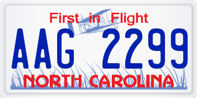 NC license plate AAG2299