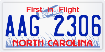 NC license plate AAG2306