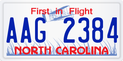 NC license plate AAG2384