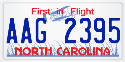NC license plate AAG2395