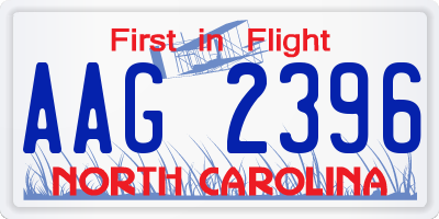 NC license plate AAG2396