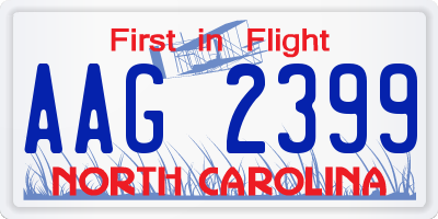 NC license plate AAG2399