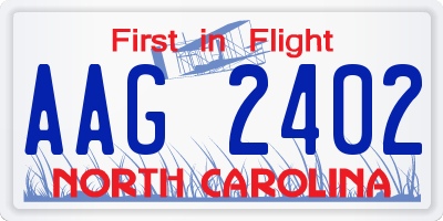 NC license plate AAG2402