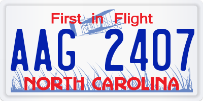 NC license plate AAG2407