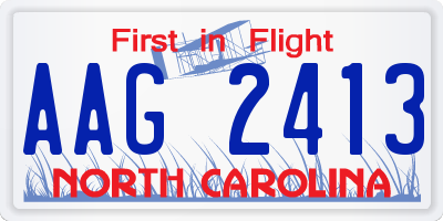 NC license plate AAG2413