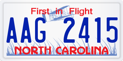 NC license plate AAG2415